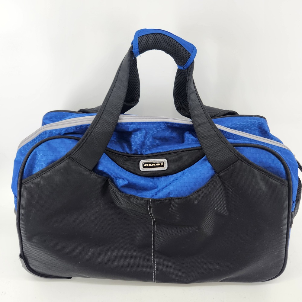 CIAO Rolling Duffel Bag 22 Inch Blue Black Wheeled Carry‎ On Travel Luggage